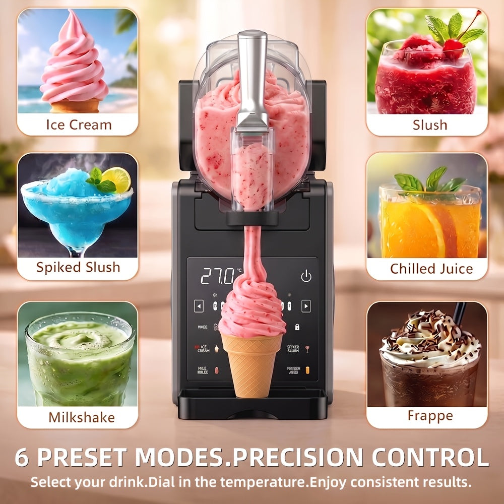 2-in-1 Ice Cream & Slush Machine, 5-in-1 Cold Drink Maker, 88Oz Capacity, One-Touch Preset, No Ice Needed, Self-Cleaning for Milkshakes, Margaritas & More