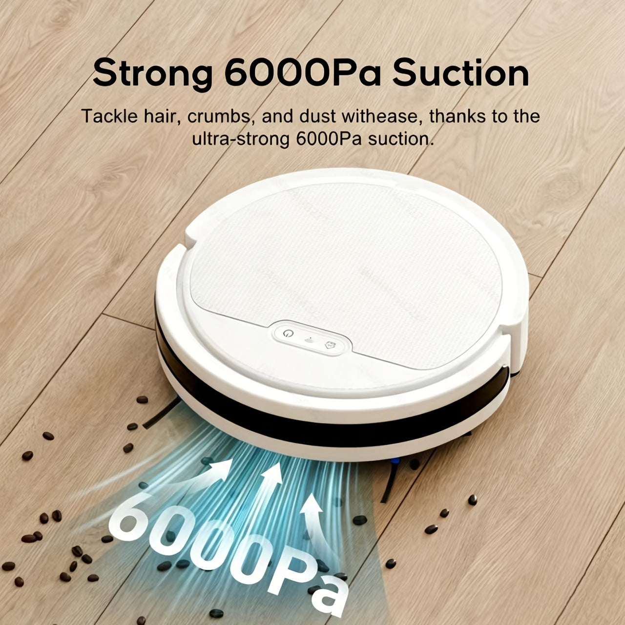 3-in-1 Intelligent Robotic Cleaner, 5000Pa Vacuum, Auto Charging & Fixed-Point Cleaning, App & Voice Control, Built-in Water Tank & Dust Box, Holiday Gift