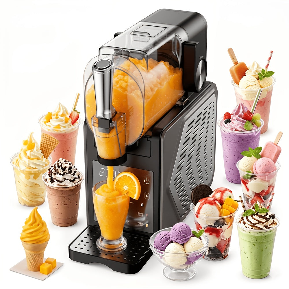 2-in-1 Ice Cream & Slush Machine, 5-in-1 Cold Drink Maker, 88Oz Capacity, One-Touch Preset, No Ice Needed, Self-Cleaning for Milkshakes, Margaritas & More