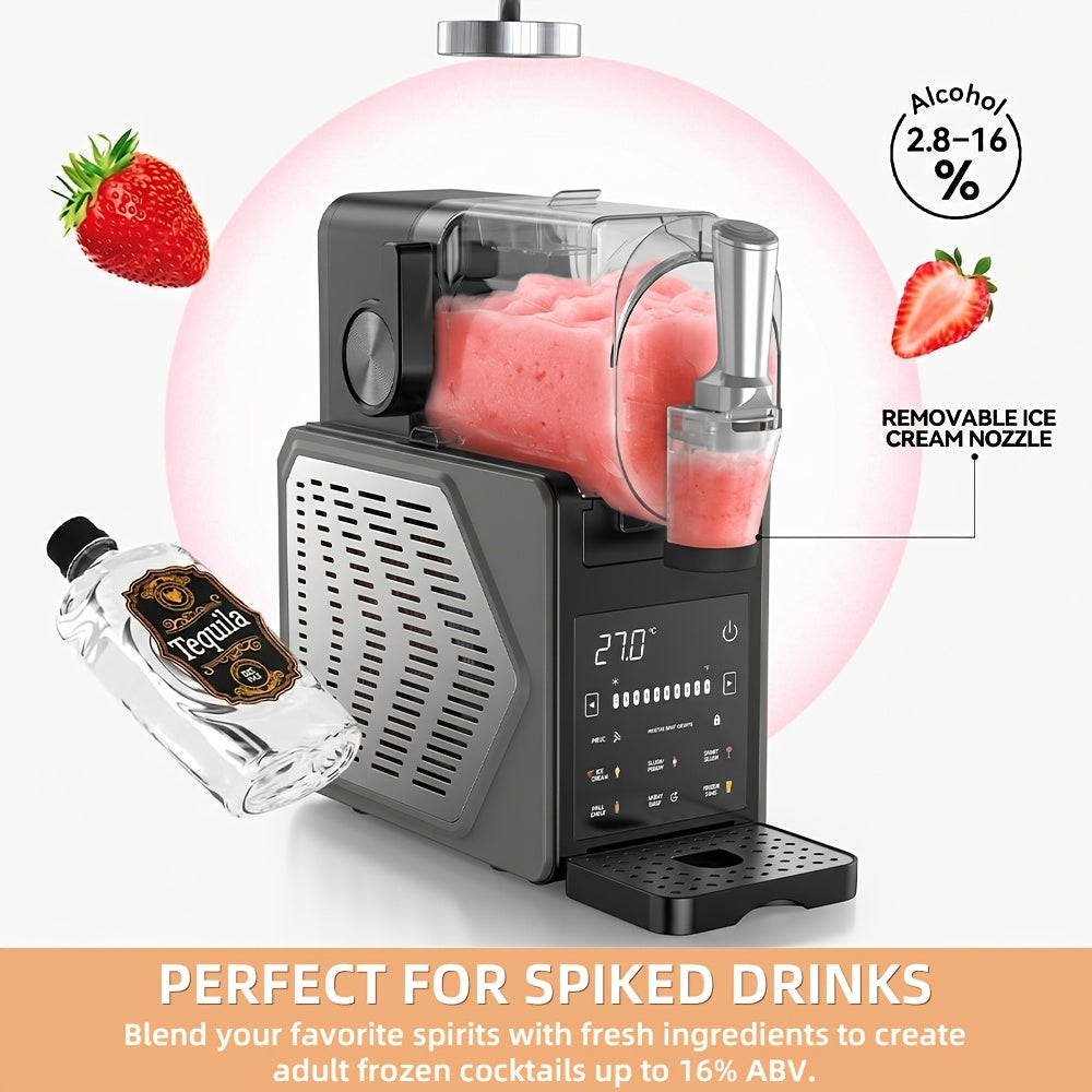 2-in-1 Ice Cream & Slush Machine, 5-in-1 Cold Drink Maker, 88Oz Capacity, One-Touch Preset, No Ice Needed, Self-Cleaning for Milkshakes, Margaritas & More