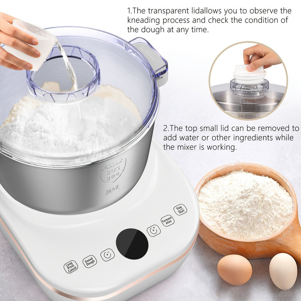 Electric Dough Mixer with Constant Temperature Fermentation, 304 Stainless Steel Dough Maker for Bread, Pizza & Cookies, Ideal Kitchen Gift