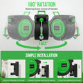 1/2" Retractable Garden Hose Reel, 100ft/150ft Wall Mounted Hose with Auto Rewind, Any-Length Lock, 10 Spray Modes & 180° Swivel Bracket, Ideal Father's Day Gift