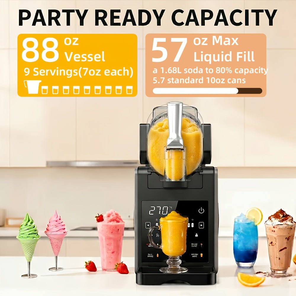 2-in-1 Ice Cream & Slush Machine, 5-in-1 Cold Drink Maker, 88Oz Capacity, One-Touch Preset, No Ice Needed, Self-Cleaning for Milkshakes, Margaritas & More