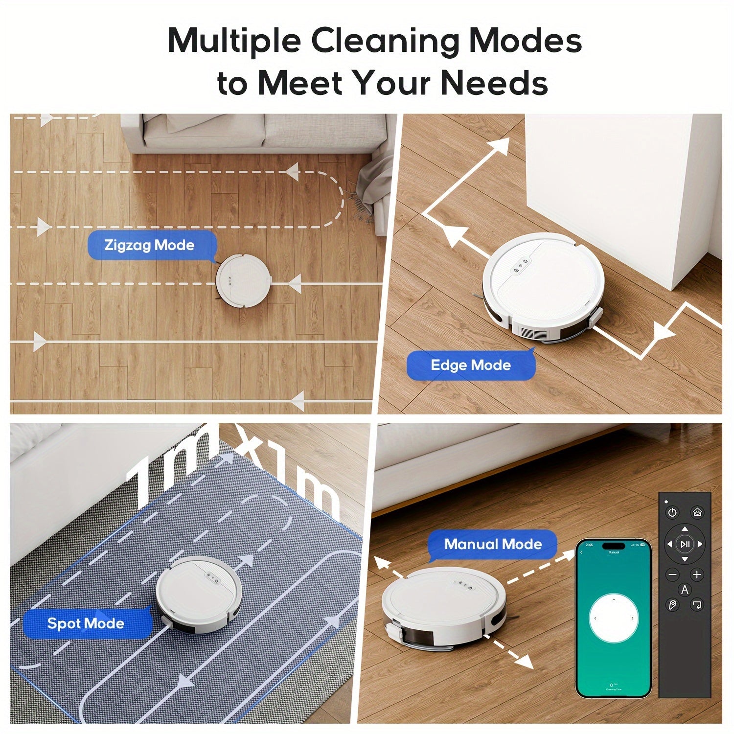3-in-1 Intelligent Robotic Cleaner, 5000Pa Vacuum, Auto Charging & Fixed-Point Cleaning, App & Voice Control, Built-in Water Tank & Dust Box, Holiday Gift