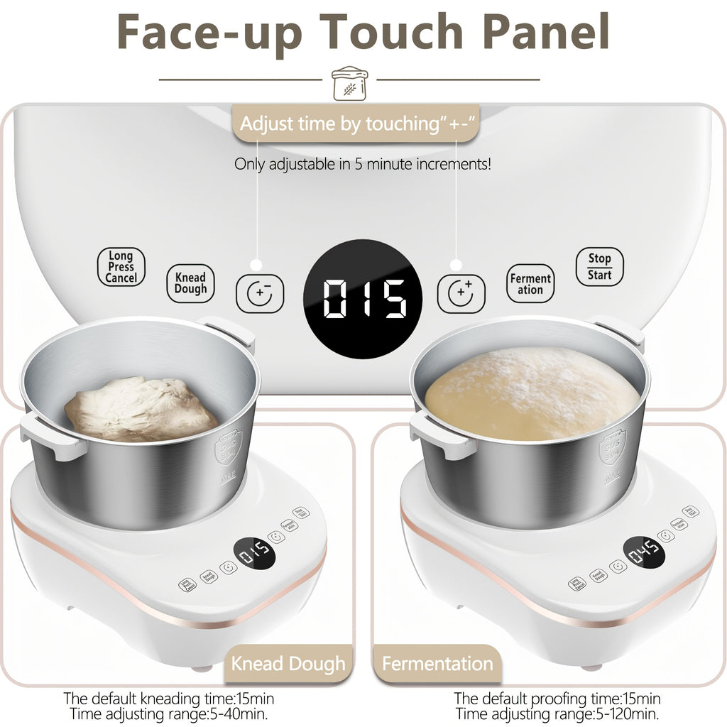 Electric Dough Mixer with Constant Temperature Fermentation, 304 Stainless Steel Dough Maker for Bread, Pizza & Cookies, Ideal Kitchen Gift