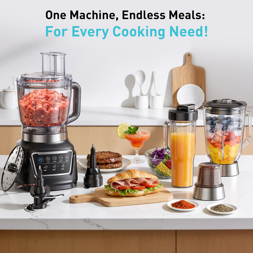 2-in-1 2400W Professional Blender with 2 Containers, 68Oz Jar, 25000RPM High Speed Blender, Stainless Steel Blade & Tamper for Smoothies, Juice & Ice Crushing