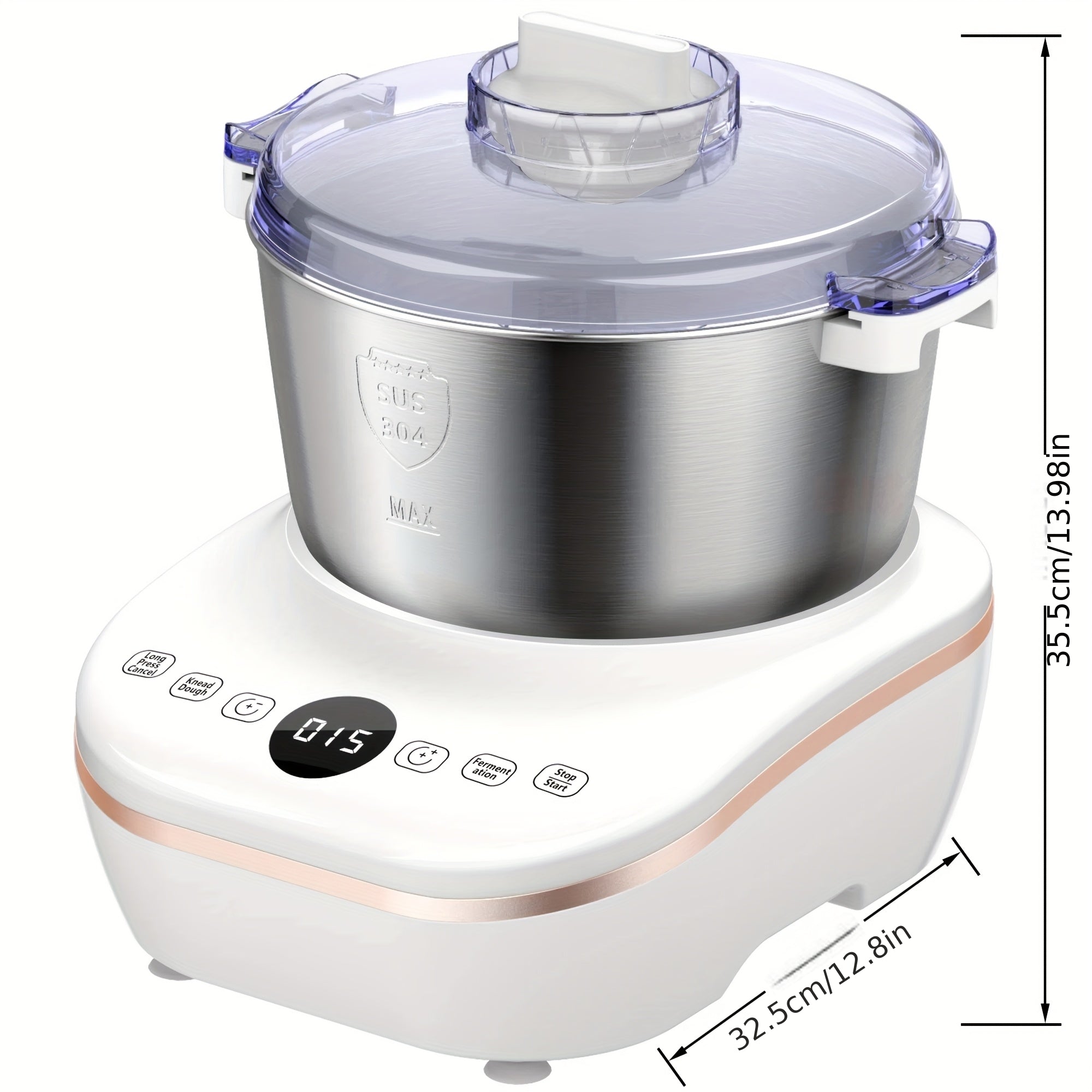 Electric Dough Mixer with Constant Temperature Fermentation, 304 Stainless Steel Dough Maker for Bread, Pizza & Cookies, Ideal Kitchen Gift