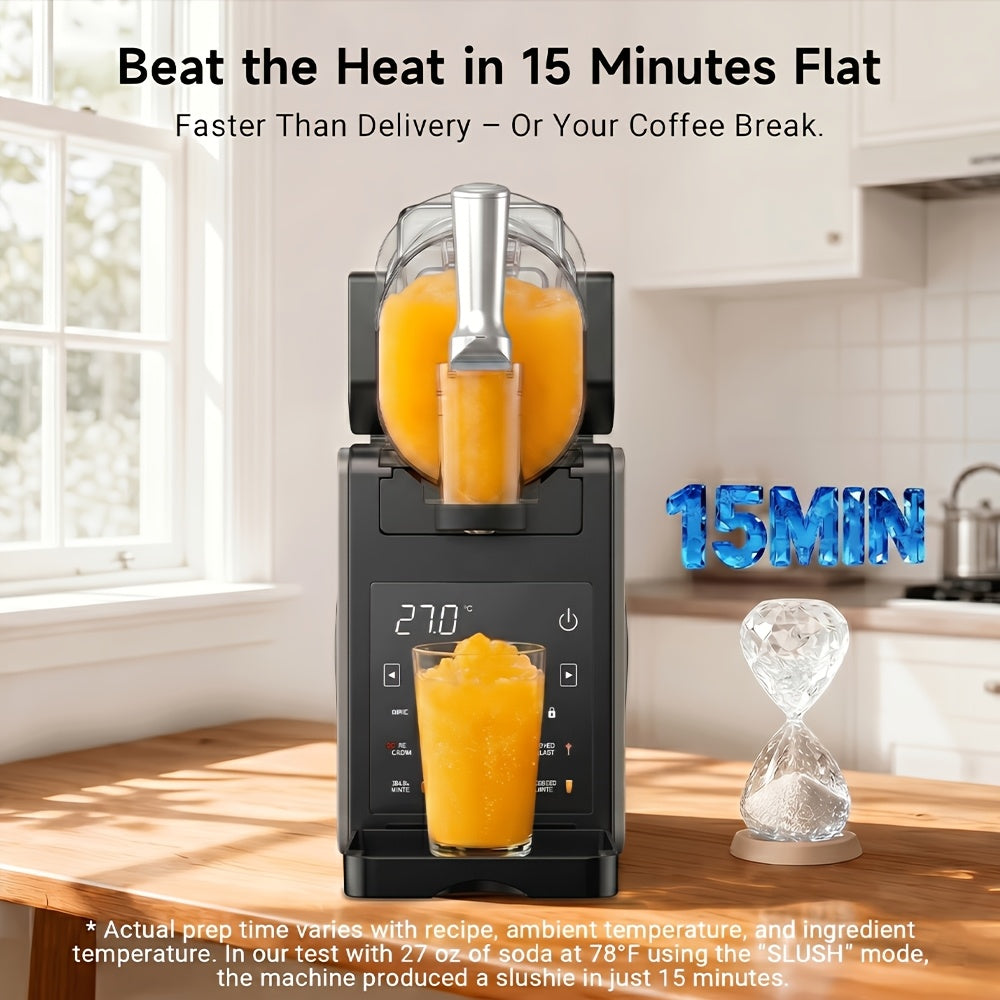 2-in-1 Ice Cream & Slush Machine, 5-in-1 Cold Drink Maker, 88Oz Capacity, One-Touch Preset, No Ice Needed, Self-Cleaning for Milkshakes, Margaritas & More