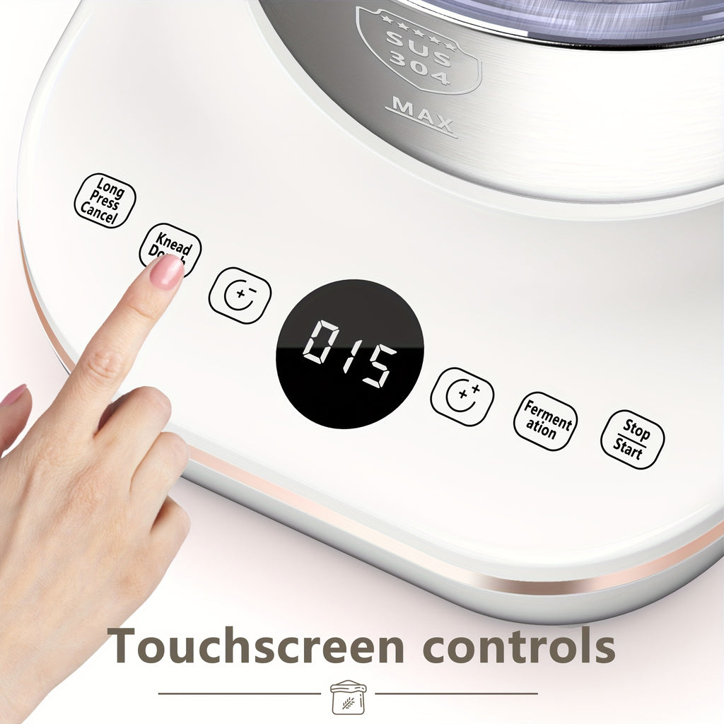 Electric Dough Mixer with Constant Temperature Fermentation, 304 Stainless Steel Dough Maker for Bread, Pizza & Cookies, Ideal Kitchen Gift