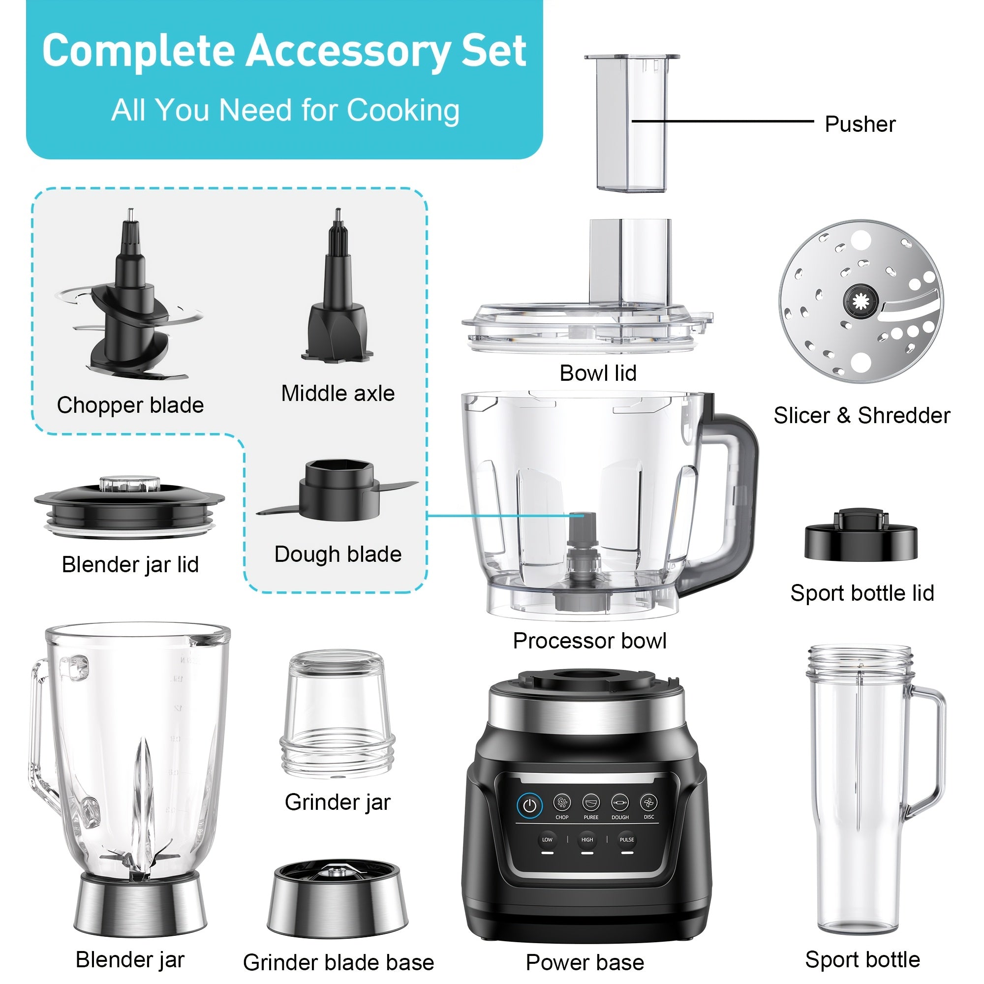 2-in-1 2400W Professional Blender with 2 Containers, 68Oz Jar, 25000RPM High Speed Blender, Stainless Steel Blade & Tamper for Smoothies, Juice & Ice Crushing
