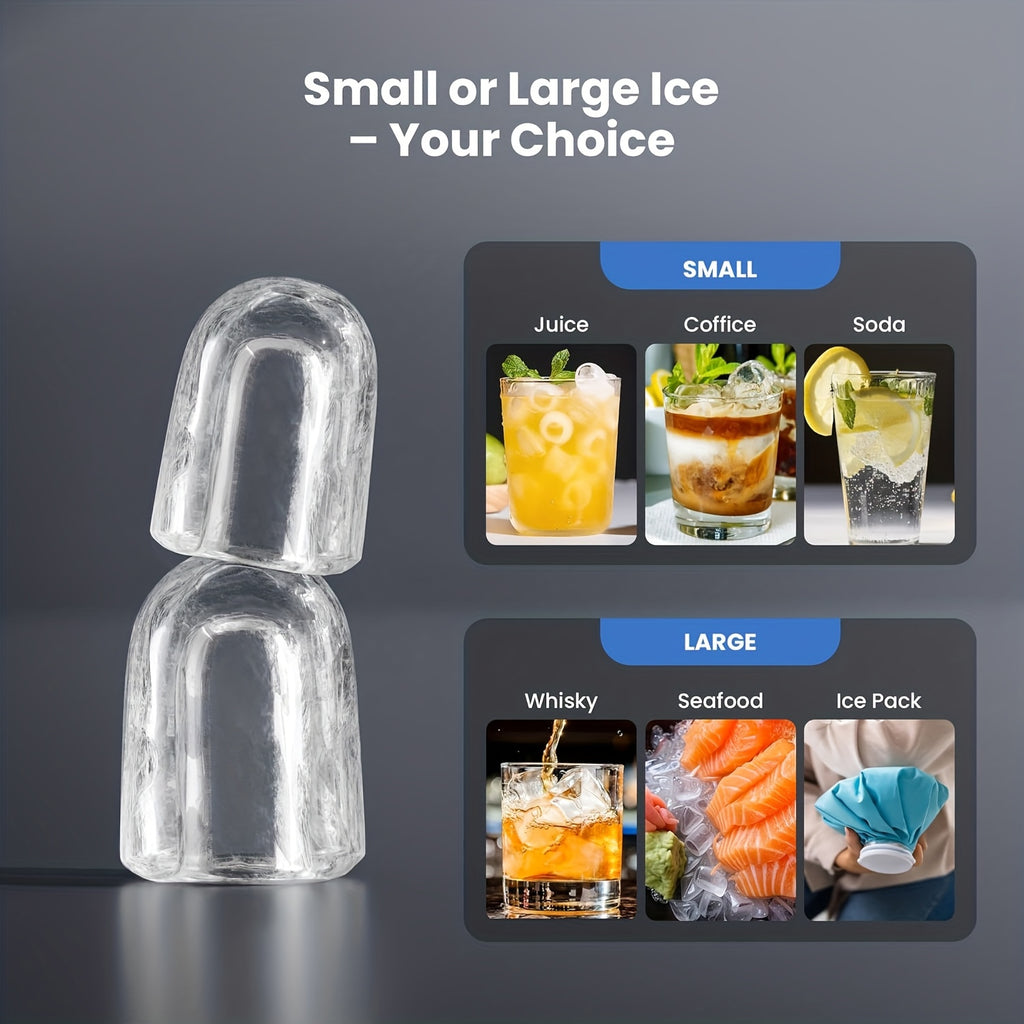 Portable Countertop Ice Maker with Handle, 26LBS/24H, 9 Bullet Ice Cubes in 6 Mins, Auto Self-Cleaning, Includes Ice Basket & Scoop